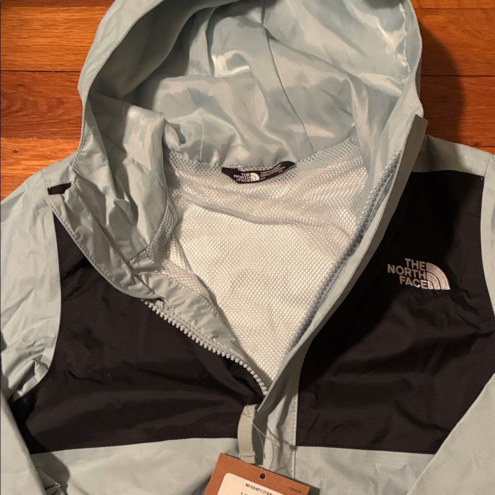 SOLD Available The North Face Sky Blue and Black Hooded Jacket NWT - Picture 7 of 7
